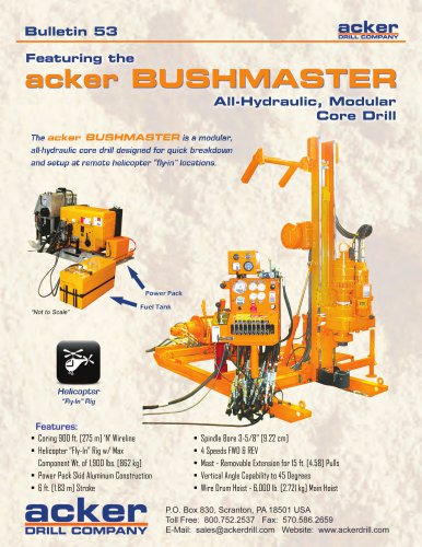 acker BUSHMASTER All-Hydraulic, Modular Core Dril