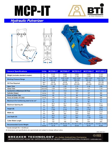 MCP Series Hydraulic Pulverizers