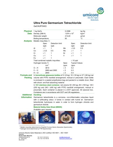 High Purity Germanium Tetrachloride