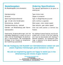 Ordering specifications