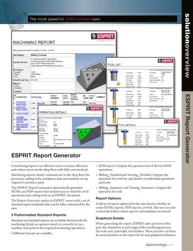 ESPRIT Report Generator