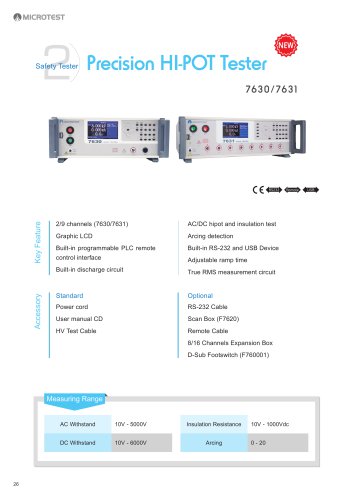 Precision Hipot Tester - 7630/7631