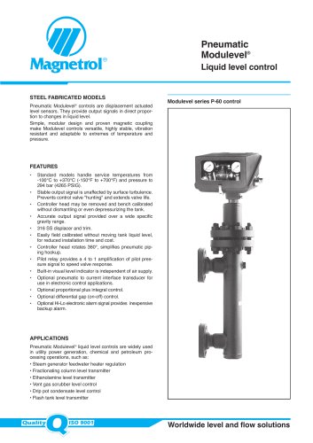 Pneumatic Modulevel ® Liquid level control