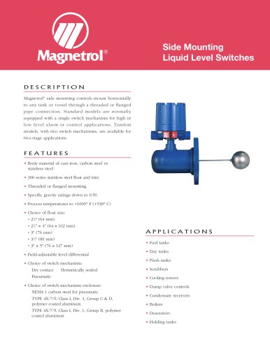 Side Mounting Liquid Level Switches