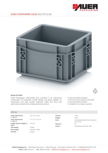 EURO CONTAINERS SOLID EG 21512 HG