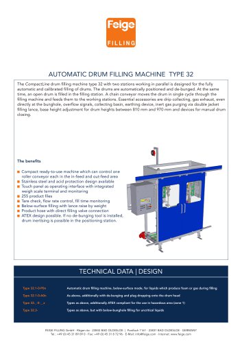 AUTOMATIC DRUM FILLING MACHINE TYPE 32