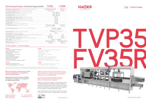 FILM THERMOFORMING MACHINES: TVP35 / FV35R