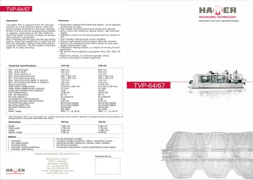 FILM THERMOFORMING MACHINES: TVP64 / TVP67