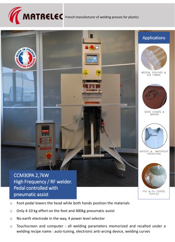 Pedal control High frequency / Radio frequency welding press