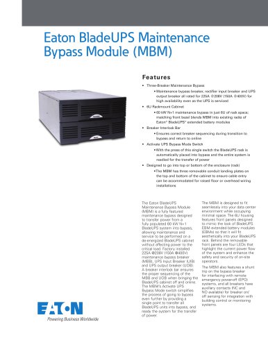 Eaton BladeUPS MBM Brochure