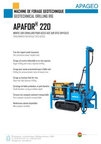 APAFOR 220 - Geotechnical drilling rig