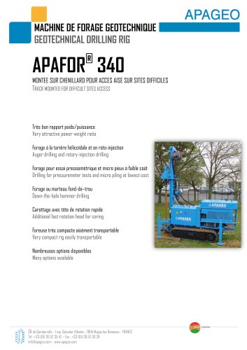 APAFOR 340 - Geotechnical drilling rig