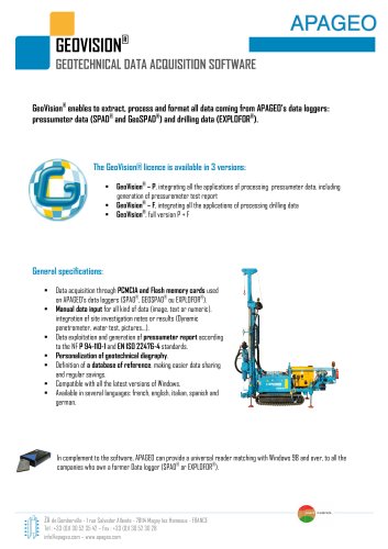 GEOVISION - Geotechnical data acquisition software