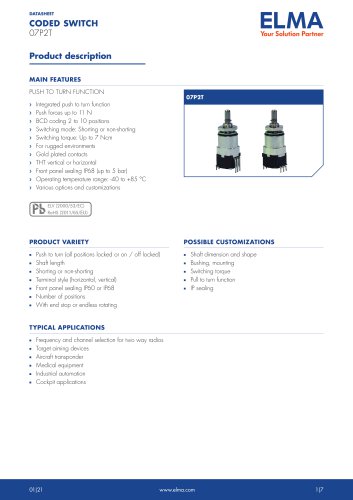 07P2T Coded Switch_Datasheet_E