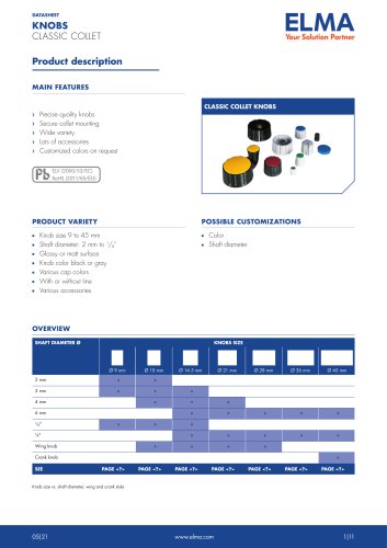 Classic Collet Knobs_Datasheet_E