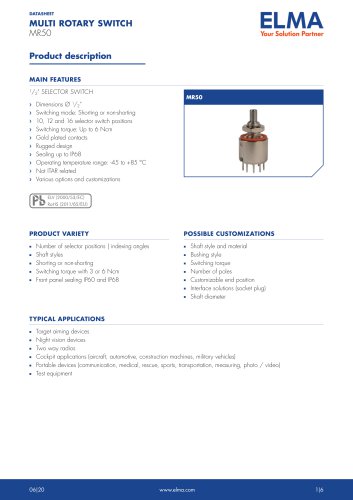 MR50 Multi Rotary Switch_Datasheet E