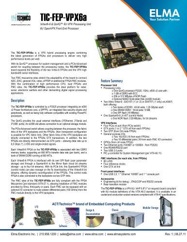 Xilinx Virtex-6 FPGA Front End Processing Board - Model TIC-FEP-VPX6a