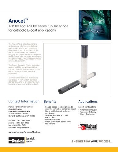 Anocel? T-1500 and T-2000 series