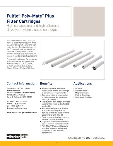 Fulflo Poly-Mate Plus Filter Cartridges