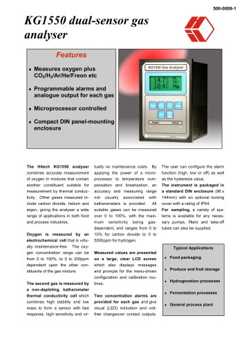 KG1550 dual-sensor gas analyser