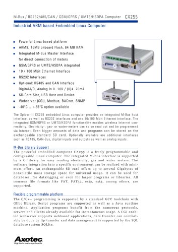 Embedded Computer with M-Bus Host Interface, RS422/485 and GSM/GPRS/UMTS/HSDPA