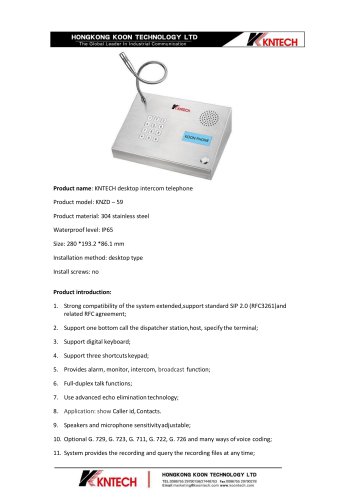 Desktop control room telephone KNZD-59 VoIP