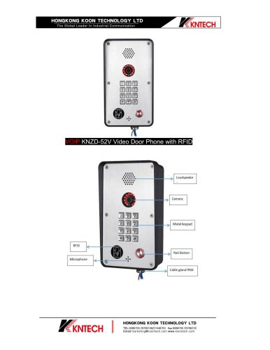 VOIP door phone support RFID card KNZD-52V