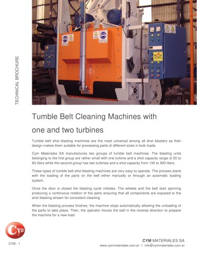 Tumble Belt Cleaning Machines with one and two turbines