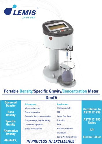 Portable Density/Specific Gravity/Concentration Meter DenDi