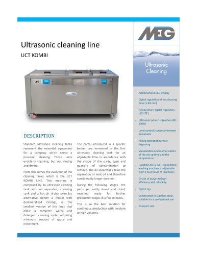 Ultrasonic cleaning line