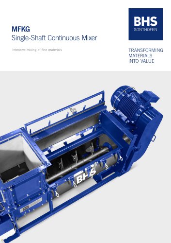 MFKG Single-Shaft Continuous Mixer