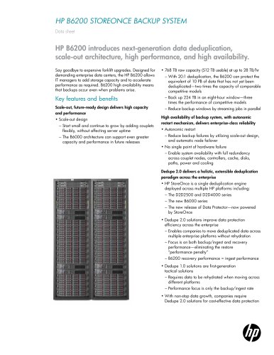 HP B6200 StoreOnce Backup System