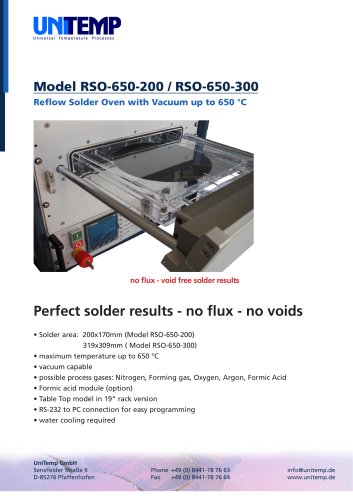 RSO-650-200 and RSO-650-300 Reflow Solder Oven