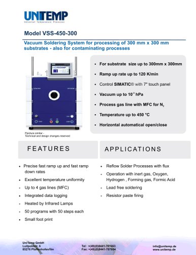 VSS-450-300 Vacuum Reflow Solder System