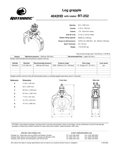 Log grapple 4042HD with rotator RT-252