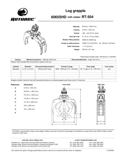 Log grapple 6065SHD with rotator RT-504