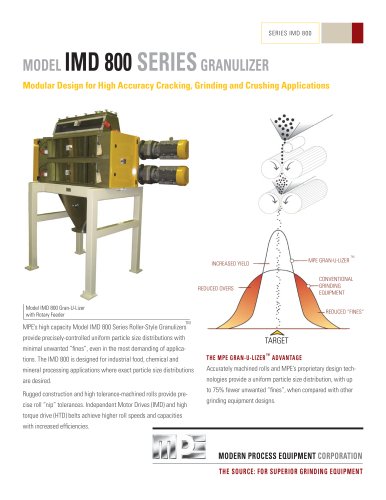 MODEL IMD 800 SERIES GRANULIZER