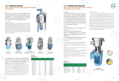 Bottom emulsifying machine of the tank TRH