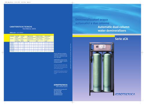 automatic 2 column water demineralizer Serie 2CA