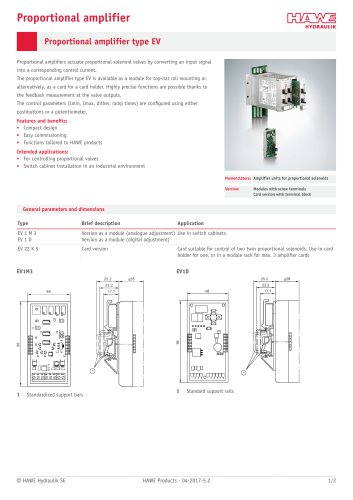 Proportional amplifier type EV / EV series