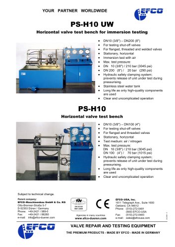 Horizontal valve test bench for immersion testing