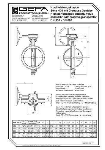 HG1 DN 350 - 600