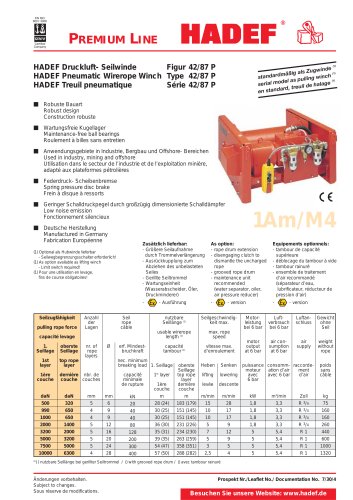 42/87 P Pneumatic Wireope Winches