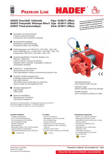 43/86 P Pneumatic Wireope Winches