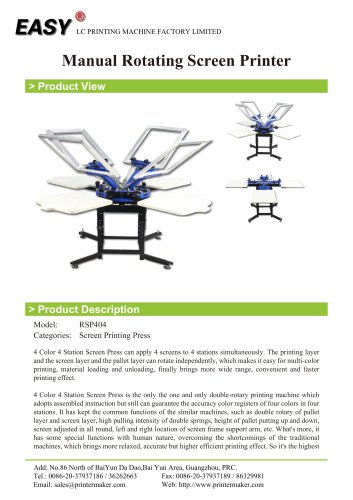 Manual Rotating Screen Printer