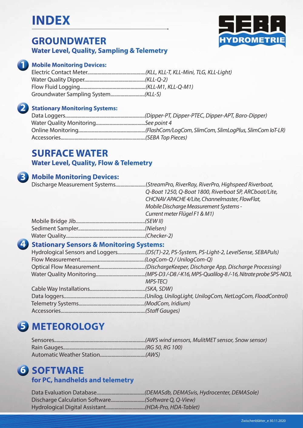 Product folder - Seba Hydrometrie GmbH & Co. KG