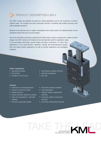 Standard Linear Motor Systems Series LMS V