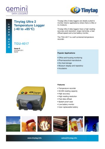 TGU-4017, Internal Temperature logger