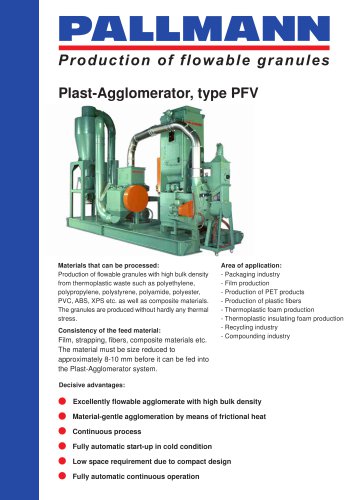 Plast-Agglomerator, type PFV