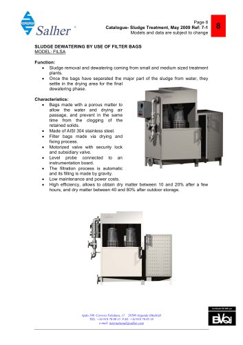 SLUDGE DEWATERING BY USE OF FILTER BAGS